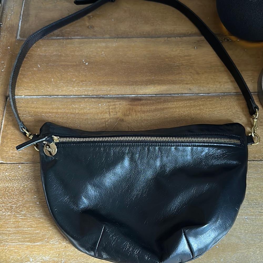 Clare V Grande Fanny Pack Smooth Black Leather
